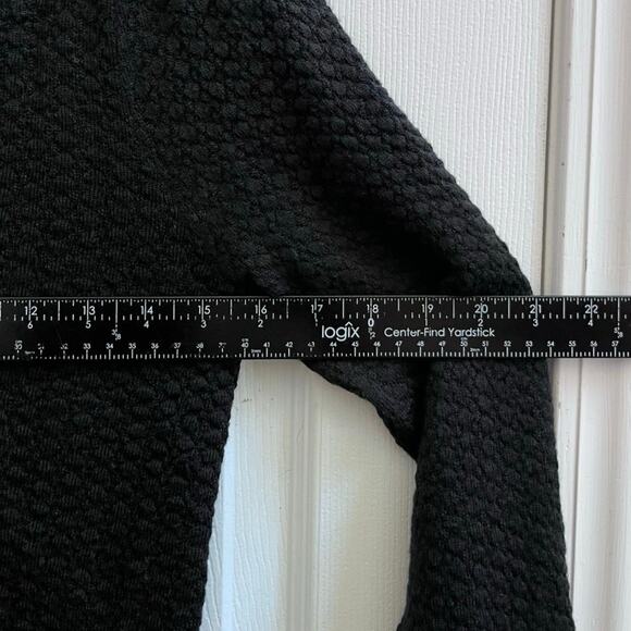 Madeleine Thompson Black Wool Blend Ruched Shoulder Long Sleeve Cardigan Small - Picture 8 of 11